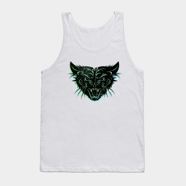 Angry Black Cat Tank Top by RudeOne